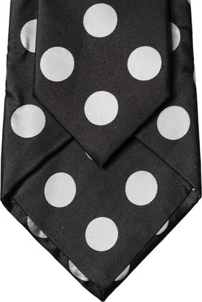Dolce & Gabbana Polka-Dot Silk Necktie - Black