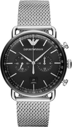 Emporio Armani Roestvrijstalen horloge - Heren - Horloges - Grijs - ONE Size - Accessoires