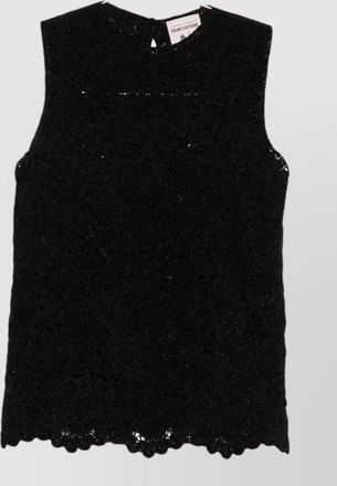 Semicouture crochet-knit sleeveless top