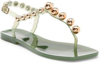 Jeffrey Campbell Plated Embellished Sandal in Green Gold at Nordstrom, Size 9