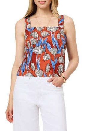 Scotch & Soda Floral Square Neck Cotton Tank in Floral Block at Nordstrom Rack, Size X-Large