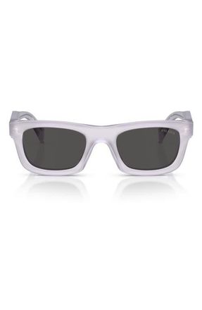 Prada 53mm Pillow Sunglasses in Frosted Ice /Dark Grey at Nordstrom