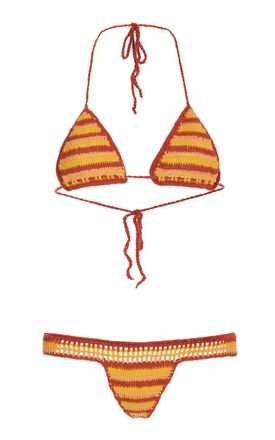 Akoia Swim Womens Alang Cotton Bikini - Orange - L - Moda Operandi