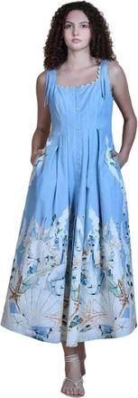 Bl^nk London Lacerta Midi Dress In Blue