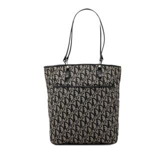 Dior Pre-owned Womens Oblique Canvas Tote - Black Textile - One Size