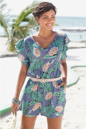 Lascana Womens Floral Cut Out Romper