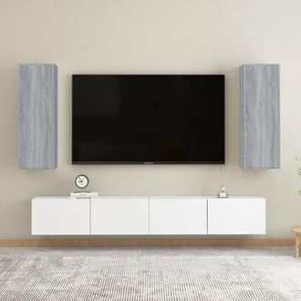 Berkfield Home TV Cabinets 2 pcs Grey Sonoma 30.5x30x90 cm Engineered Wood