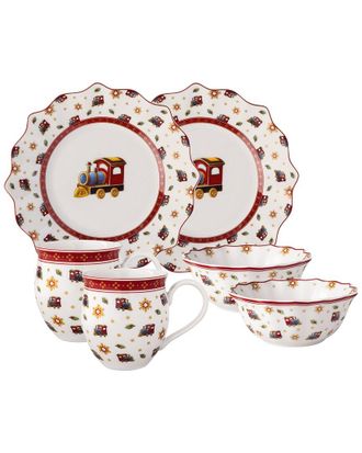 Villeroy & Boch 6pc Toys Delight Limited Anniversary Edition Locomotive Breakfast Set for Two