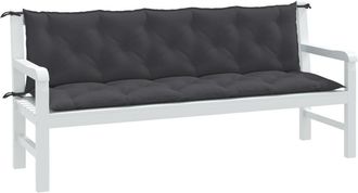 vidaXL Cojines Banco Jard&iacute;n 2 Uds Tela Antracita Melange 180x50x7 Cm Vidaxl