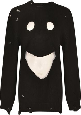 Moschino Rondgebreide kleding - Dames - Ronde hals truien - Zwart - XS - Truien & Vesten
