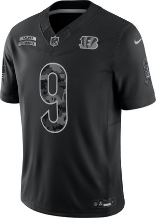 Nike Joe Burrow Cincinnati Bengals Salute to Service Nike Mens Dri-FIT NFL Limited Jersey in Black | SSLM00AF3Z-EXY