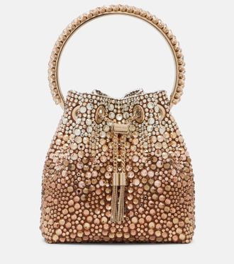 Jimmy Choo London Bon Bon embellished satin bucket bag