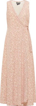 Dreimaster Dreimaster Maxi-jurk met all-over print Dames roze gebroken wit