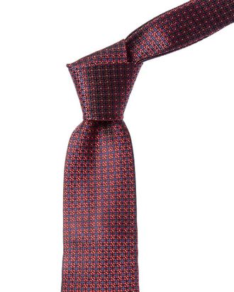 Canali Red Squares Silk Tie
