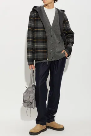 Sease Wool Trousers With Belt, Mens, Navy Blue