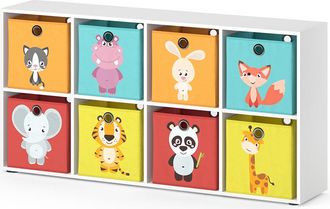 Vicco Estanter&iacute;a Infantil Scutum, Blanco, 143 X 72 Cm Con 8 Cajas Plegables
