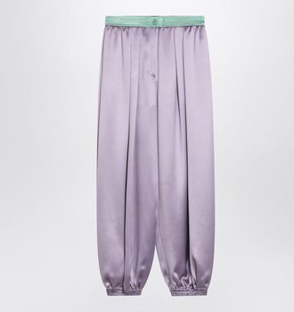 Valentino Womens Wide Lilac Silk Pants - Size EU 36 (Womens)