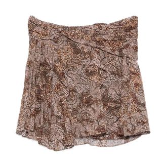 Isabel Marant Rokken, Dames, Veelkleurig, M, Katoen, Camia Bloemendruk Ruche Minirok