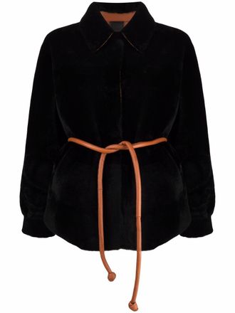 BLANCHA reversible merino coat - Black
