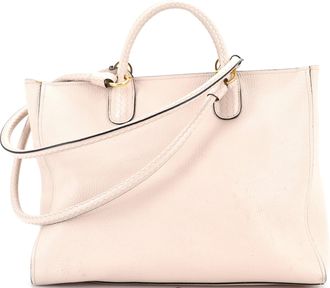 Ferragamo Gancio Braided Convertible Tote Leather Medium