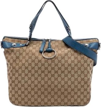 Gucci Pre-owned Handbags, female, Beige, Size: ONE SIZE Pre-owned Satchel