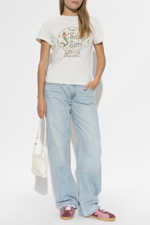 Re/Done T-shirt With Print, Womens, Cream