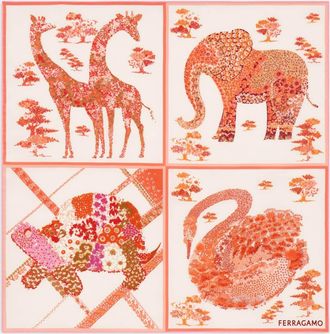 Ferragamo Women Patchwork print silk bandana Pink