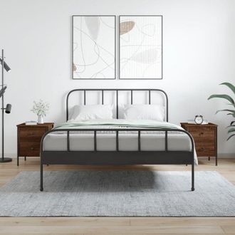 vidaXL Furniture Limited - Mesitas Noche 2 Uds Madera Ingenier&iacute;a Marr&oacute;n