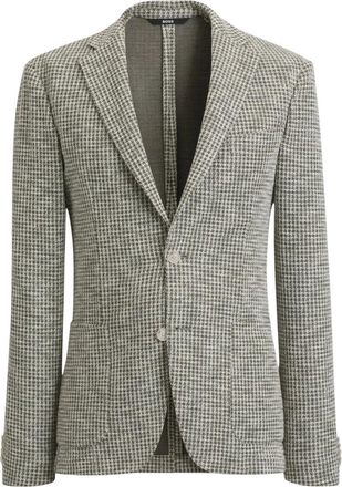 HUGO BOSS Slim Fit Blazer van katoenmix - Heren - Jassen - Groen - Maat: 2XL Katoen