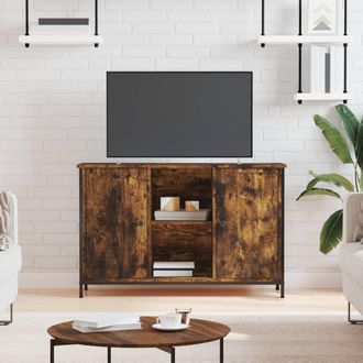vidaXL Vidaxl - Mueble De Tv Madera De Ingenier&iacute;a Roble Ahumado 100x35x65 Cm