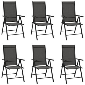 Berkfield Home Beautiful 7 Piece Garden Dining Set Black Aluminium