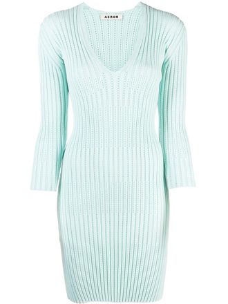 &Aacute;eron Jurk met lange mouwen - Blauw