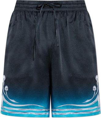 Casablanca Zijden shorts met print - Heren - Korte Broeken - Zwart - M - Korte Broeken