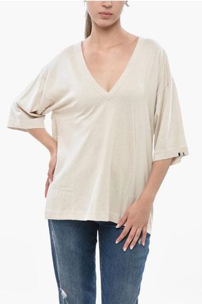 Extreme Cashmere Pure Cashmere Sweater With V-Neck And Short Sleeves size One Size