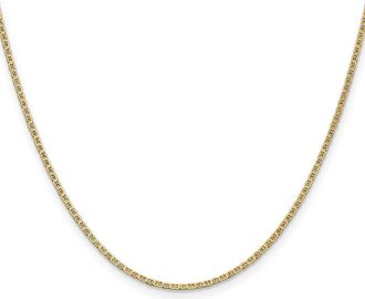 Diamond2Deal 14k Yellow Gold 1.5mm Lightweight Flat Anchor Link Pendant Chain Necklace