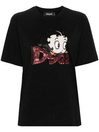 Dsquared2 x Betty Boop T-shirt - Zwart