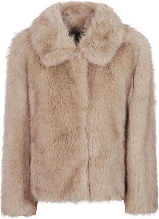 Max Mara Korte boxy jas met enkele rij knopen - Dames - Jassen - Beige - Maat: 3XS Zijde