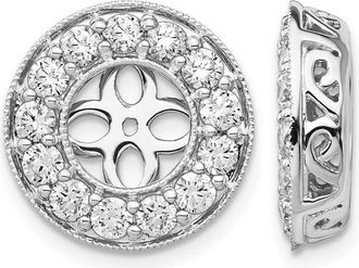 Diamond2Deal 14K White Gold 1 1/4 Ct Lab Grown Diamond Earring Jackets