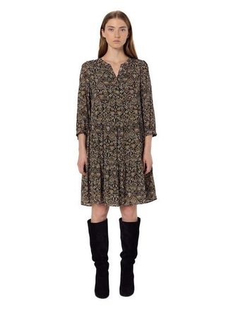 Gerard Darel Lyne V-Neck Printed Dress in Medium Khaki at Nordstrom, Size Small