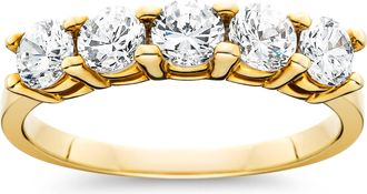 Pompeii3 1ct Five Stone Diamond Ring 14K Yellow Gold Size Selectable