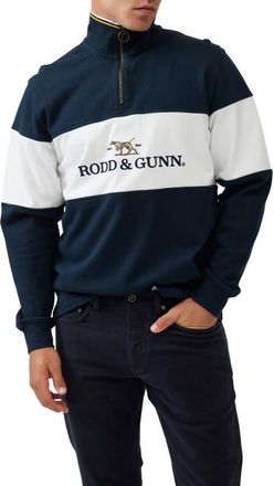 Rodd & Gunn Foresters Peak Quarter Zip Pullover in Midnight at Nordstrom, Size Xxx-Large