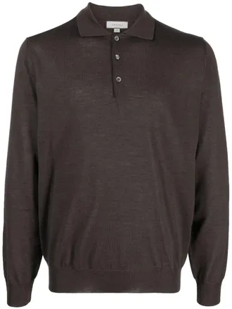 Canali merino-wool polo shirt - Brown