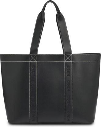 HUGO BOSS Leather tote bag with embossed logo