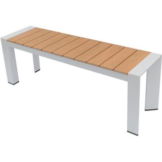 Vente-Unique Panca da giardino in alluminio L.130 cm Naturale chiaro e bianco - NYROS di MYLIA