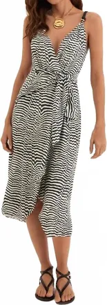 Vix Carly Midi Wrap Dress In Ravine