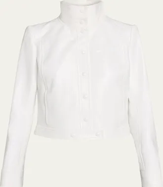 Courr&egrave;ges Textured Vinyl Crop Jacket