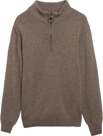 Barbour Essential Patch Zip Through Truien - Heren - Ronde hals truien - Bruin - L - Truien & Vesten