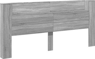 vidaXL Headboard Cabinet with led Grey Sonoma 220x16.5x103.5 cm Vidaxl