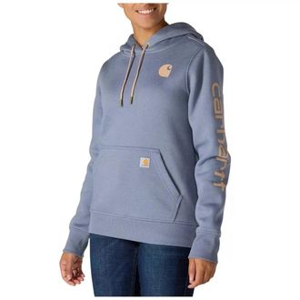 Carhartt Work in Progress Iconic Clarksburg Hoodie Womens Navy Relaxed Fit Long Sleeve JAX1699