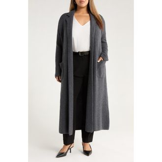 Nordstrom Wool & Cashmere Sweater Coat in Grey Dark Charcoal Heather at Nordstrom Rack, Size 1X